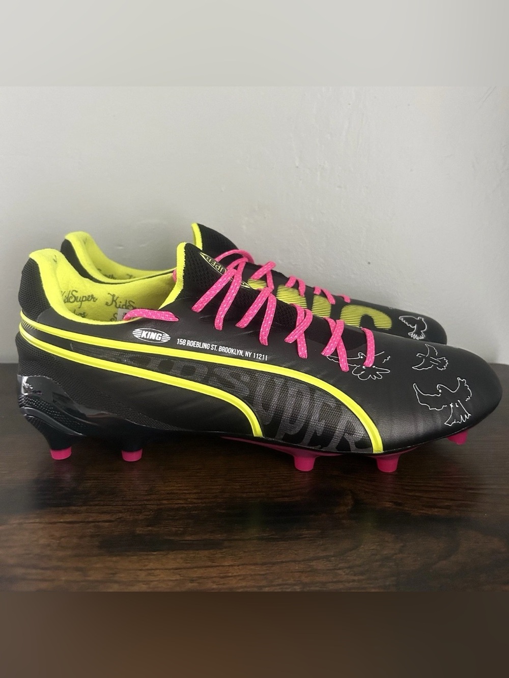 Puma King Ultimate X KidSuper FG Soccer Cleats Black Men's Size 8.5 108437-01